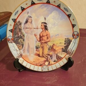 Decorative Plate with Native American Art